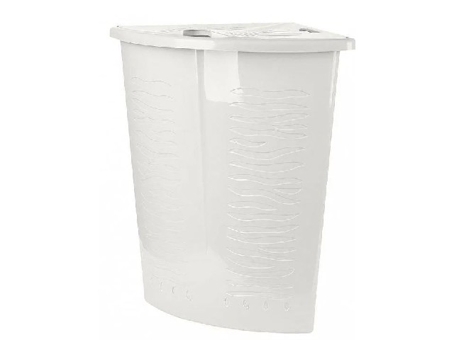 Корзина для белья Keeplex Regular с откидной крышкой 40л угловая 50х37х54см белое облако